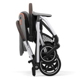 Cybex Poussette Compacte | Poussette Compacte Eezy S Twist+2 Chassis Silver - Lava Grey