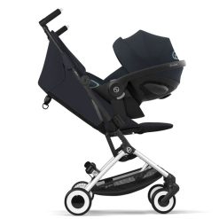 Cybex Poussette Compacte | Poussette Ultra-Compacte Libelle Chassis Silver - Dark Blue