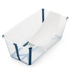 Stokke Baignoire | Bundle Baignoire Pliable Flexi Bath Et Transat De Bain Flexi Bath - Bleu Transparent