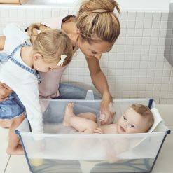 Stokke Baignoire | Bundle Baignoire Pliable Flexi Bath Et Transat De Bain Flexi Bath - Bleu Transparent