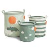 Done by Deer Rangement | Lot De 3 Paniers De Rangement - Happy Clouds Vert