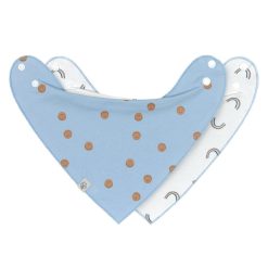 LÄSSIG Bavoir | Lot De 2 Bavoirs Bandana Happy Rascals Smile - 0/24 Mois