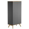 Vox Meubles Meuble Bebe | Armoire 2 Portes Nature - Gris