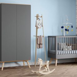 Vox Meubles Meuble Bebe | Armoire 2 Portes Nature - Gris