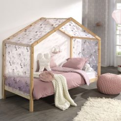 VIPACK Meuble Bebe | Lit Maison Dallas Avec Tiroir Naturel - 90 X 200 Cm