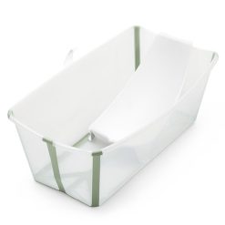 Stokke Baignoire | Bundle Baignoire Pliable Flexi Bath Et Transat De Bain Flexi Bath - Vert Transparent