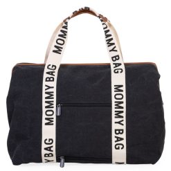 Childhome Sac A Langer | Mommy Bag Large Signature Canvas - Noir