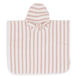 Jollein Sortie De Bain Personnalisee | Poncho De Bain Stripe Wild Rose - 1/4 Ans