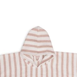 Jollein Sortie De Bain Personnalisee | Poncho De Bain Stripe Wild Rose - 1/4 Ans