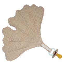 Quax Succion | Doudou Attache-Sucette Ginkgo Natural - Argile