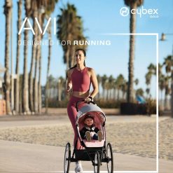 Cybex Poussette Citadine | Poussette Sport Avi Chassis Creme Et Orange - Medal Grey