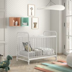 JAXX Meuble Bebe | Lit Bebe Reglable Bronxx Blanc Mat - 60 X 120 Cm