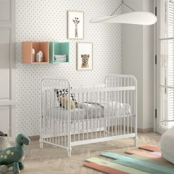 JAXX Meuble Bebe | Lit Bebe Reglable Bronxx Blanc Mat - 60 X 120 Cm