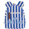 Childhome Bagagerie Enfant | Sac A Dos My First Bag - Rayures Bleu Electrique Bleu Clair