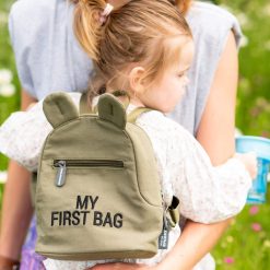 Childhome Bagagerie Enfant | Sac A Dos My First Bag Canvas - Kaki