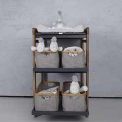 Quax Rangement | Panier En Coton Et Bambou Meuble De Bain Smart - Gris