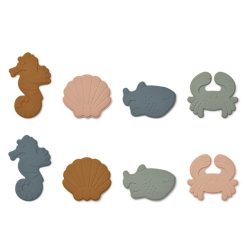 Liewood Baignoire | Lot De 8 Mini Tapis De Bain Paola - Sea Creature Mustard Multi Mix