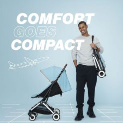 Cybex Poussette Compacte | Poussette De Voyage Ultra-Compacte Orfeo Chassis Silver - Fog Grey