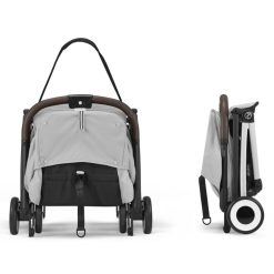 Cybex Poussette Compacte | Poussette De Voyage Ultra-Compacte Orfeo Chassis Silver - Fog Grey