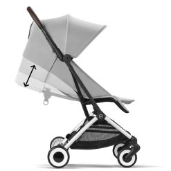 Cybex Poussette Compacte | Poussette De Voyage Ultra-Compacte Orfeo Chassis Silver - Fog Grey