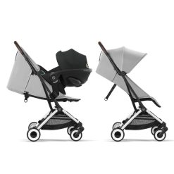 Cybex Poussette Compacte | Poussette De Voyage Ultra-Compacte Orfeo Chassis Silver - Fog Grey