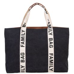 Childhome Sac A Langer | Family Bag Signature Canvas - Noir