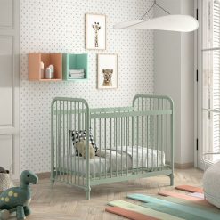 JAXX Meuble Bebe | Lit Bebe Reglable Bronxx Olive Green Mat - 60 X 120 Cm