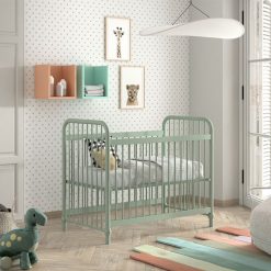 JAXX Meuble Bebe | Lit Bebe Reglable Bronxx Olive Green Mat - 60 X 120 Cm