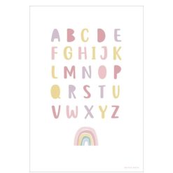 Little Dutch Decoration | Poster Reversible Alphabet Et Arc-En-Ciel - Rose