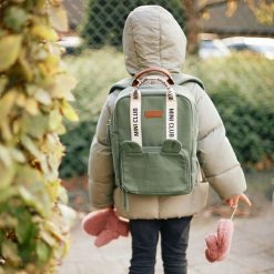 Childhome Bagagerie Enfant | Sac A Dos Mini Club Signature Canvas - Vert