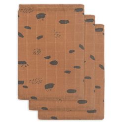 Jollein Textile | Lot De 3 Gants De Toilette - Spot Caramel