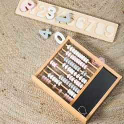 Jollein Mes Premiers Jouets | Boulier Compteur En Bois - Grey & Pink