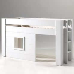 VIPACK Meuble Bebe | Lit Mezzanine Noah Blanc - 90 X 200 Cm