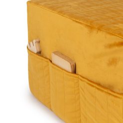 Nobodinoz Meuble Bebe | Pouf Chauffeuse Velvet - Farniente Yellow