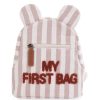 Childhome Bagagerie Enfant | Sac A Dos My First Bag - Rayures Nude Terracotta