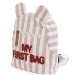 Childhome Bagagerie Enfant | Sac A Dos My First Bag - Rayures Nude Terracotta