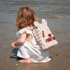 Childhome Bagagerie Enfant | Sac A Dos My First Bag - Rayures Nude Terracotta