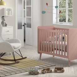 JAXX Meuble Bebe | Lit Bebe Reglable Terra Pink - 60 X 120 Cm