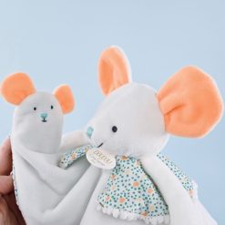 Doudou et Compagnie Doudou | Doudou Souris Blanche Avec Marionnettes A Doigt Les Petits Futes