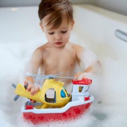 Green Toys Mes Premiers Jouets | Jeu De Bain Bateau De Sauvetage Et Helicoptere