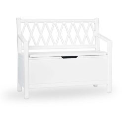 Camcam Copenhagen Rangement | Banc Coffre A Jouets Harlequin - Blanc