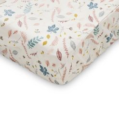 Camcam Copenhagen Matelas Et Housse A Langer | Housse De Matelas A Langer - Pressed Leaves Rose