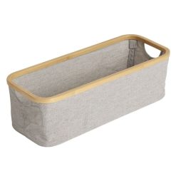 Quax Rangement | Panier En Coton Et Bambou Table A Langer - Gris