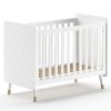 JAXX Meuble Bebe | Lit Bebe Reglable Billy Satin White - 60 X 120 Cm