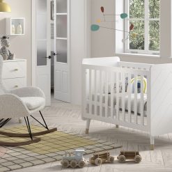 JAXX Meuble Bebe | Lit Bebe Reglable Billy Satin White - 60 X 120 Cm