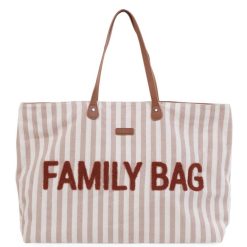 Childhome Sac A Langer | Family Bag - Rayures Nude Terracotta