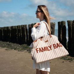 Childhome Sac A Langer | Family Bag - Rayures Nude Terracotta