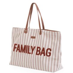 Childhome Sac A Langer | Family Bag - Rayures Nude Terracotta