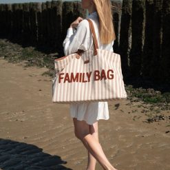 Childhome Sac A Langer | Family Bag - Rayures Nude Terracotta