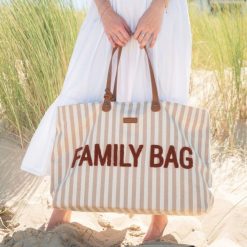 Childhome Sac A Langer | Family Bag - Rayures Nude Terracotta